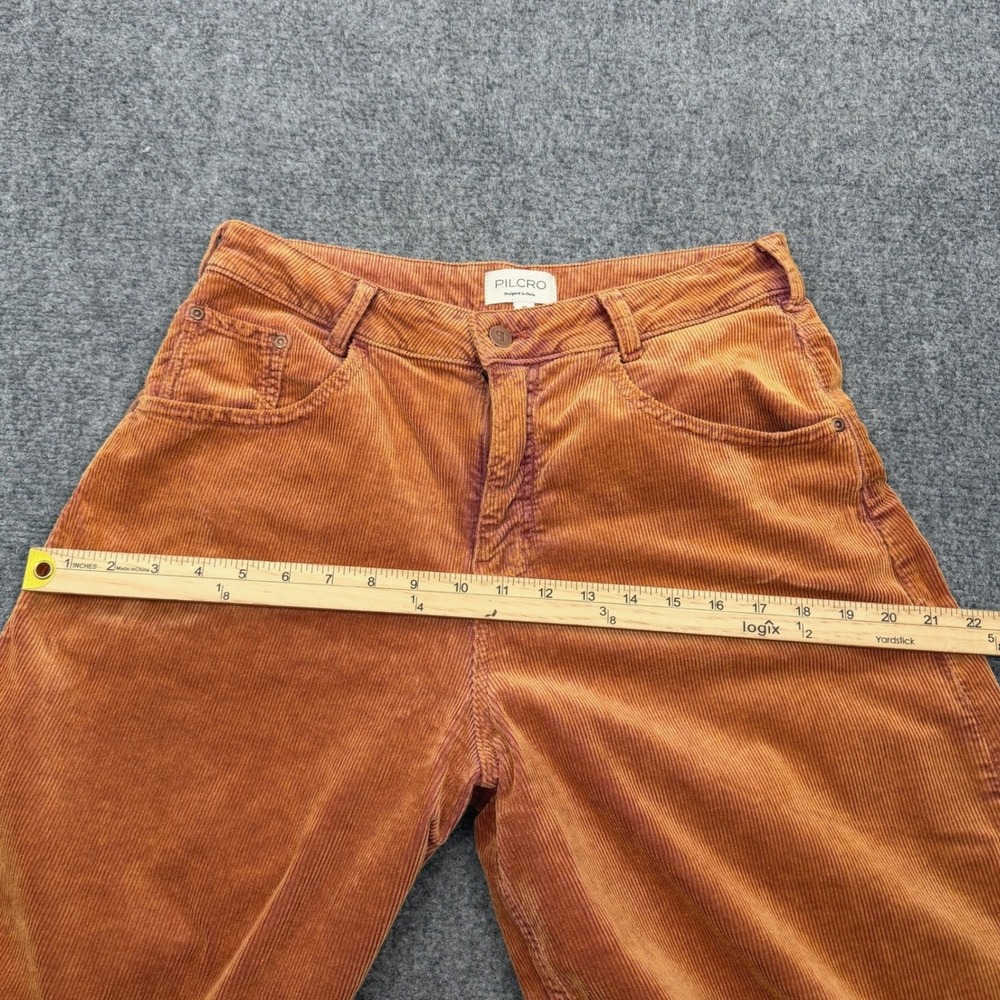 Anthropologie Pilcro Kenna Heritage Corduroy Barrel Jeans 29 Rust Boho Western - Picture 9 of 9